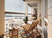 Monista kodeista avautuvat järvimaisemat. Visualisointi kodista A 60 (3-4h+kt+s, 92 m²)