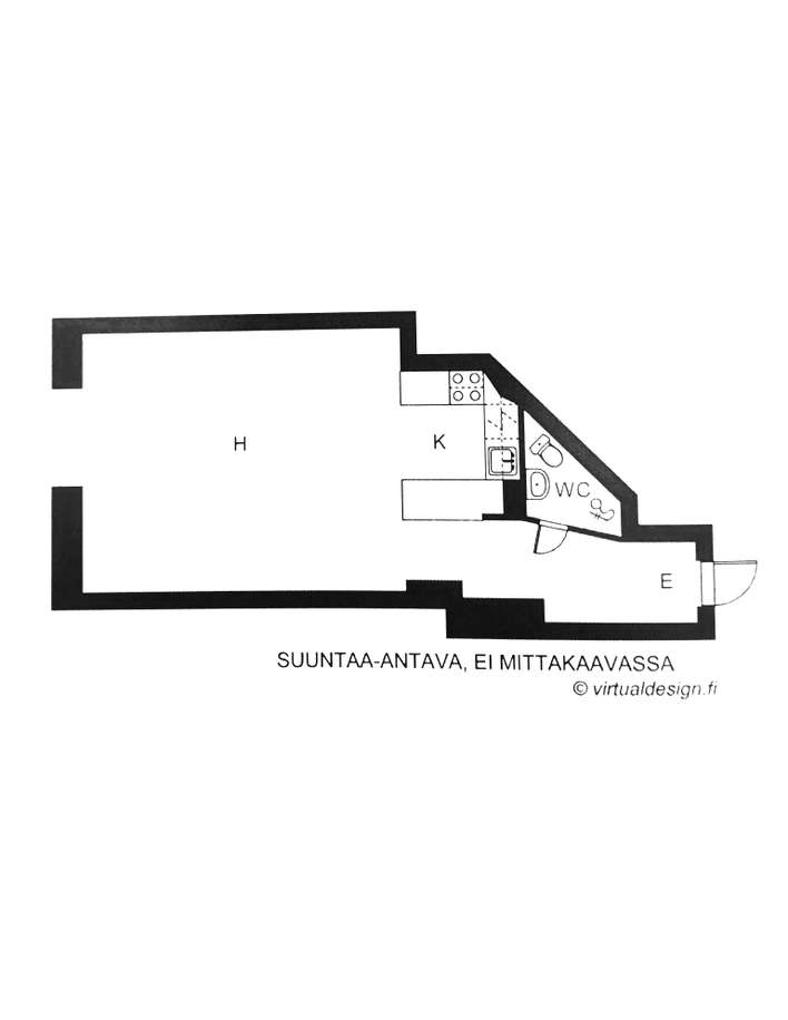 Kerrostalo, 1h + avok, 28 m², Sörnäinen – pohled 3