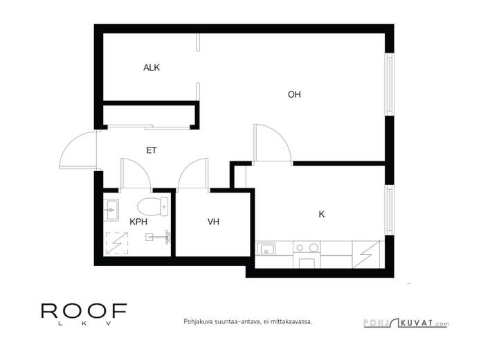 Kerrostalo, 1h,k,alkovi ja kph, 42 m², Vilhonvuori, Helsinki