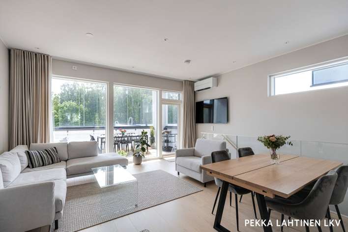 Paritalo, 3 h, k, rt, askh, khh/ph, s, kph, erill. wc, vh, lasitettu parveke ja terassi, 95 m², Tontunmäki - Näkymä 4