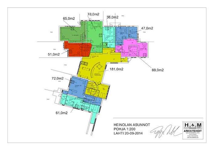 Rivitalo, 10h + avok + s + p, 700 m², Tommola, Heinola