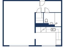 Pohjakuva 
Eteisessä sisääntulo-oven vasemmalla puolella on kaapisto.