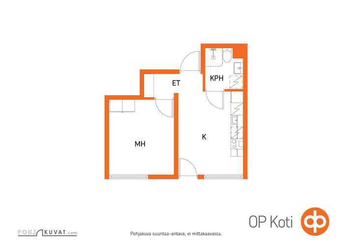 Kerrostalo, 1h, k, kph, ransk.p, 28,5 m², Myllyjärvi - View 2