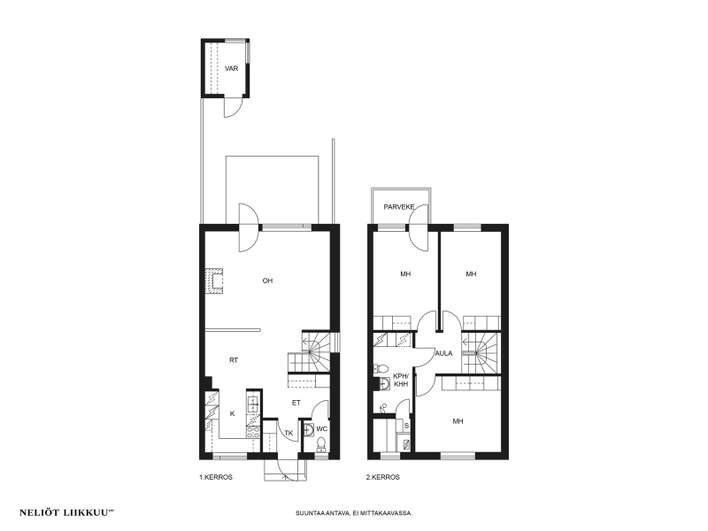 Rivitalo, 4 h + k + kph + wc + s + piha (4 h + k + s), 102,5 m², Veikkola - Näkymä 3