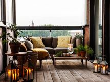 Tunnelmallinen terassiparveke