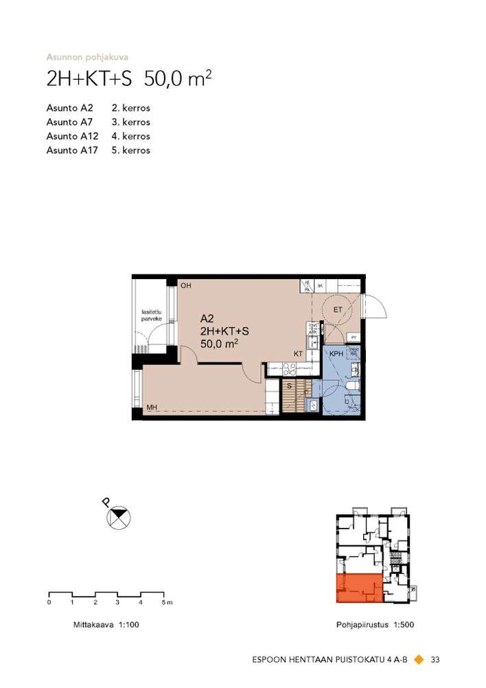 Kerrostalo, 2H+KT+S, 50 m², Henttaa - Näkymä 2