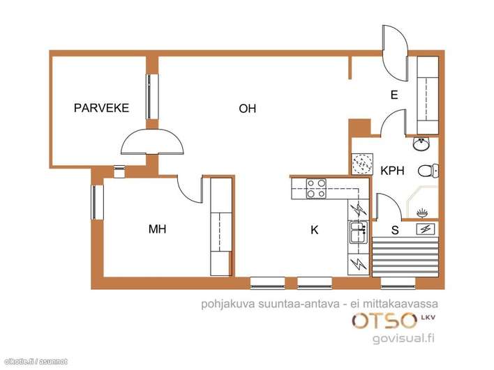 Kerrostalo, 2h + k, 51 m², Itätulli – pohled 2