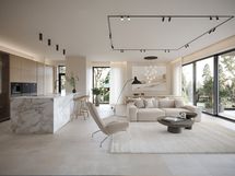 Voit valita kaikissa tiloissa vaalean tai tumman (seur. kuva) sisustusvaihtoehdon