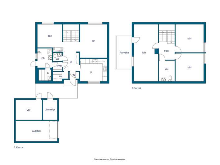 Omakotitalo, 3h+k+takkahuone+vaatehuone+sauna+autotalli, 120/156 m², Teeriniemi - Näkymä 2