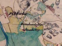 Siuntion pitäjänkartta vuodelta 1842