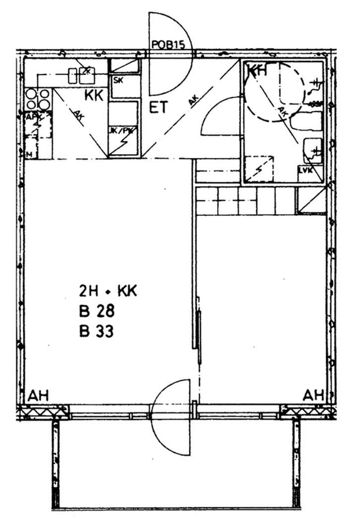 Kerrostalo, 2h + kk + kph + parveke, 46,5 m², Kumpula - Näkymä 2