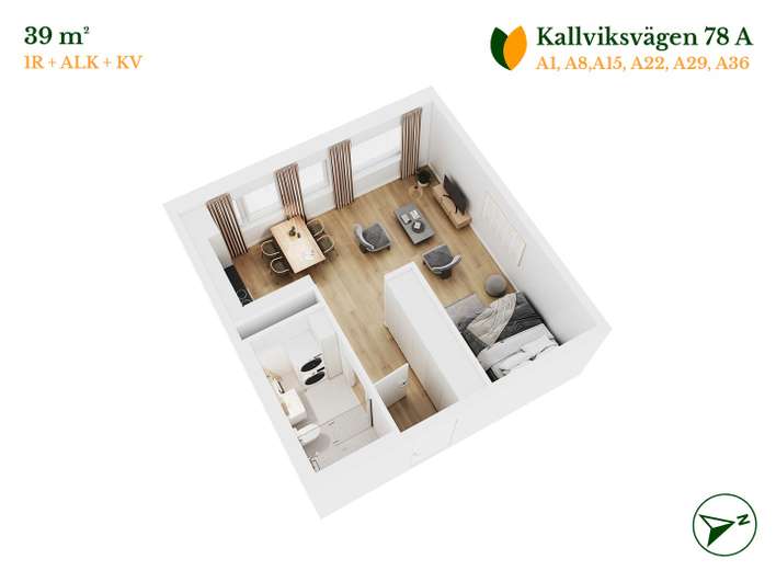 Kerrostalo, 1R + ALKOV + KV, 39 m², Vuosaari - Näkymä 3
