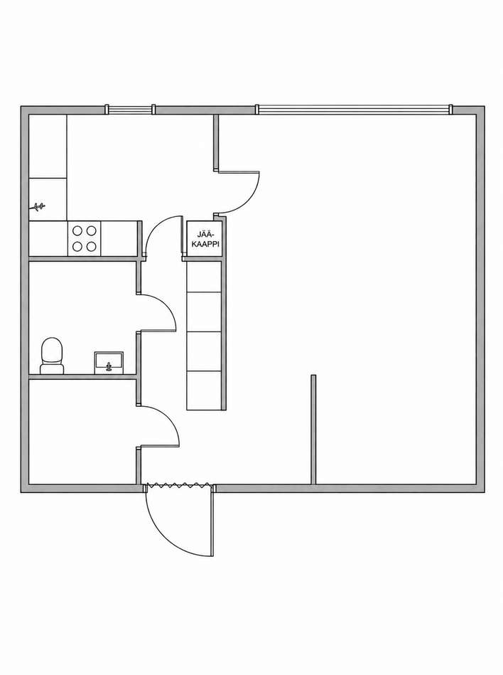 Kerrostalo, 1h, 40,5 m², Hovila, Kotka