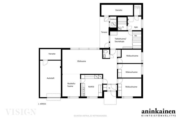 Omakotitalo, 3-5h+keittiö+takkahuone+kph+sauna+autotalli+2 varastoa, 123/183 m², Paltta - Widok 2