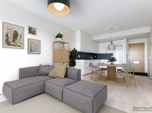 Digistailattu olohuone ja keittiö