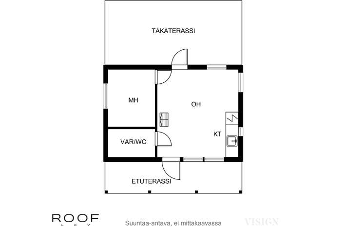 Loma-asunto, tupa + makuualkovi + varasto/wc + parvi, 29,3 m², Vanhamylly - Näkymä 2