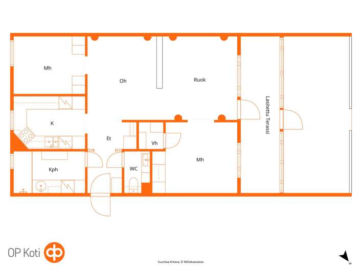 Kerrostalo, 3h+k ja ulkoterassi (yhtiöjärjestys 3h+k), 74 m², Mustamännistö – pohled 2
