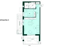 2h+kt+s, 54,5 m². Vaihtoehtopohjassa avarampi olohuone syntyy jättämällä keittotilan seinäke pois.