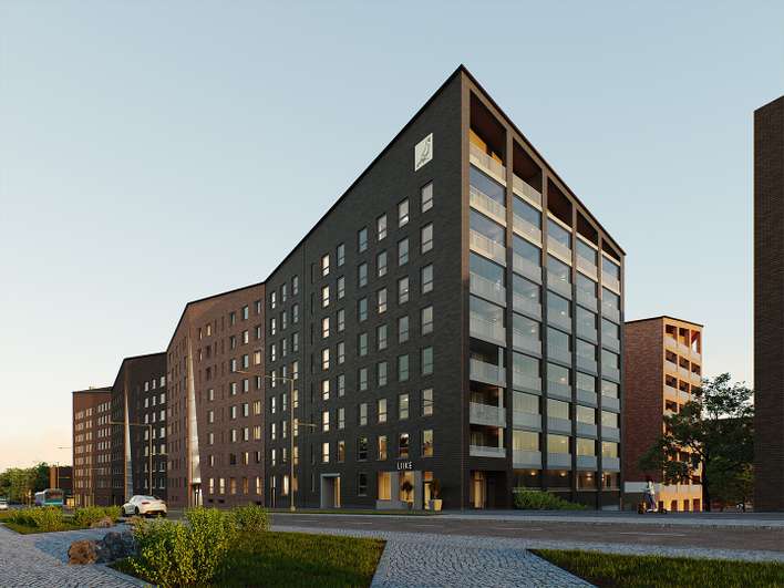 Kerrostalo, 2h+kt+työtila, 103 m², Postipuisto - Näkymä 3