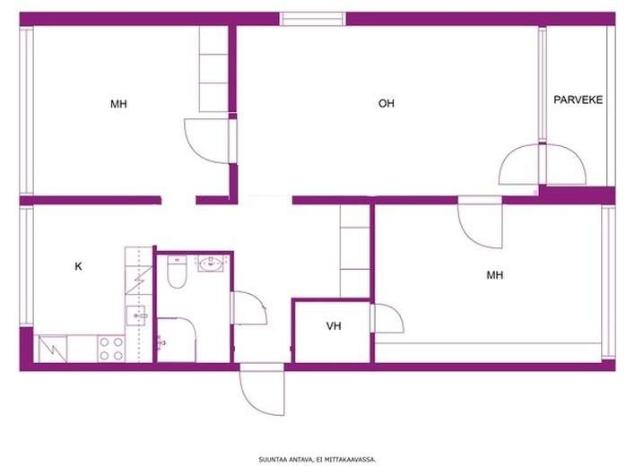 Kerrostalo, 3h, k, 74,5 m², Keskusta - Näkymä 4