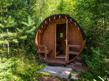 Hieno tynnyrisauna!