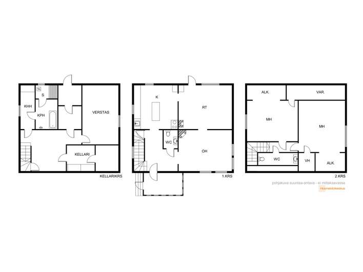 Omakotitalo, 2mh, oh, rt, k, 2wc, kph, khh, s, kellari, 95/158 m², Vieremä – pohled 2