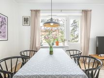 tila ruokaryhmälle ja käynti parvekkeelle