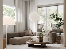 Olohuoneeseen tulee kauniisti luonnonvalo.