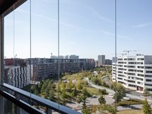 Näkymä taloyhtiön saunaosastolta