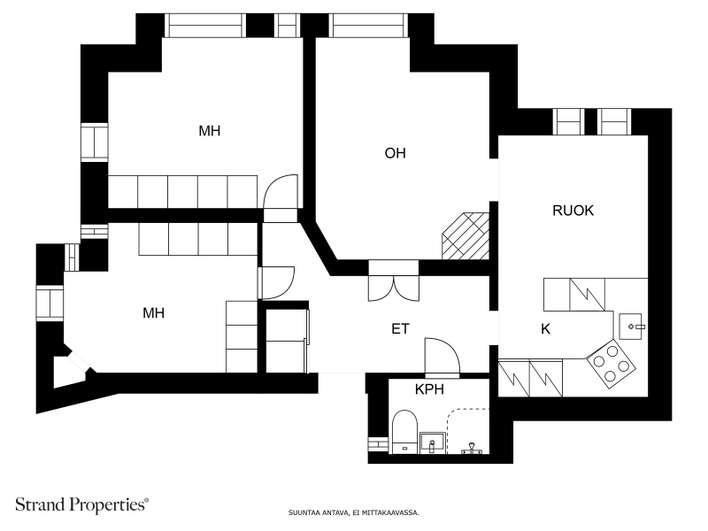 Kerrostalo, 3h, k, rt, kph, 96 m², Eira – pohled 3