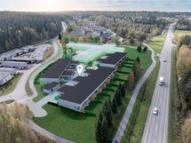 Ilmakuvaluonnos Loukinaisen Airista. Yhtiö sijoittuu Airikintie varteen.