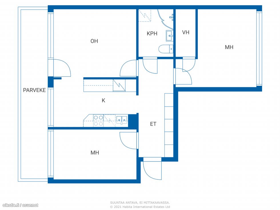 80 m² Sankarikatu 22, 94100 Kemi Kerrostalo 3h myynnissä - Oikotie 17215877