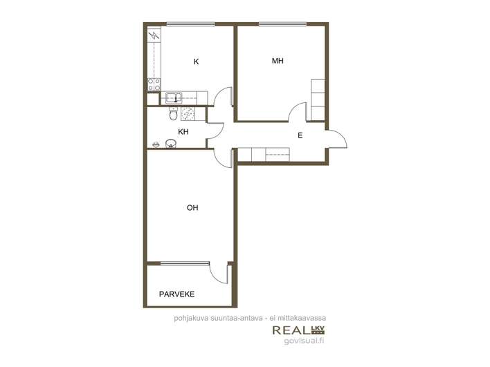 Kerrostalo, 2h+k+ph+parv, 60 m², Sinisaari - Näkymä 2