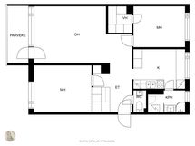 Läpitalon huoneisto, parveke Ridasjärventien suuntaan.