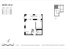 Asunto A01 2h+kt, 43,0 m2, pohjakuva