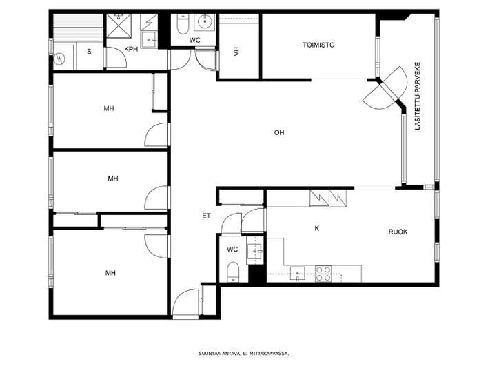 Kerrostalo, 5h, k, kph, 2wc, s, vh, las.parveke, 121,5 m², Ullanlinna – pohled 2