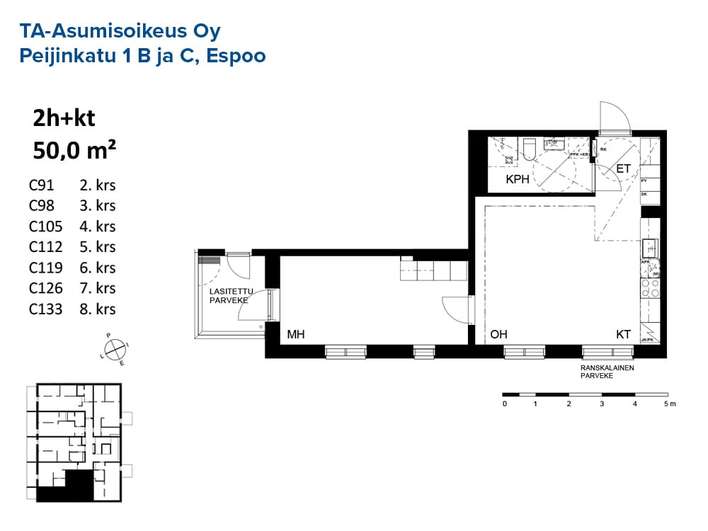Kerrostalo, 2h+kt, 50 m², Finnoo - Näkymä 2