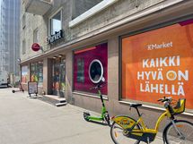 K-Market on parin minuutin kävelymatkan päässä.