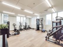 Yhtiössä on kuntosali