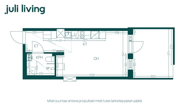 Kerrostalo, 1h+kt+terassi, 26,5 m², Niittykumpu - Näkymä 3