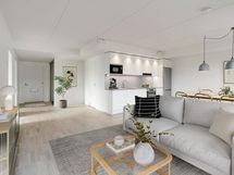 Virtuaalisesti kalustettu valokuva asunnosta B 45