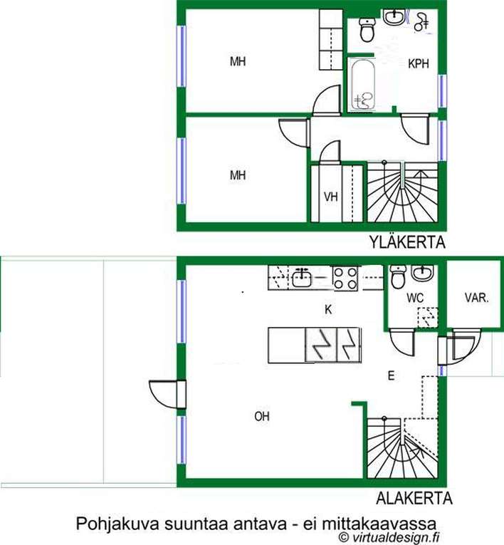 Paritalo, 3h, k, kph, s, erillinen wc, 84 m², Latokaski – pohled 2