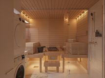 Asunto A21, 3-4h+kt+s/vh, 69,5 m2, kylpyhuone, tateilijan näkemys