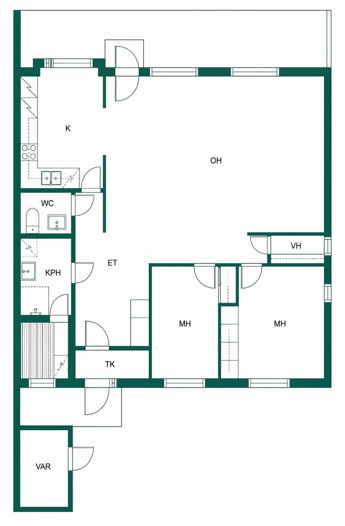 Rivitalo, 3h + k + s, 91 m², Koivula, Turku