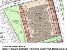 Yhtiön myymät tonttialueet.