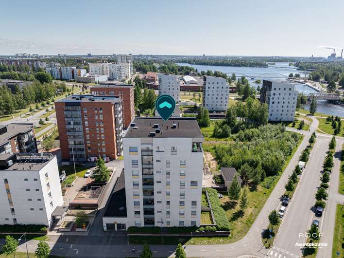 Kerrostalo, 3h,k,kph/wc,s,lasitettu parveke, autohallipaikka, 68,5 m², Toppilansalmi, Oulu