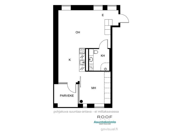 Kerrostalo, 2h,k,kph,lasitettu parveke, 44 m², Toppilansalmi – pohled 2