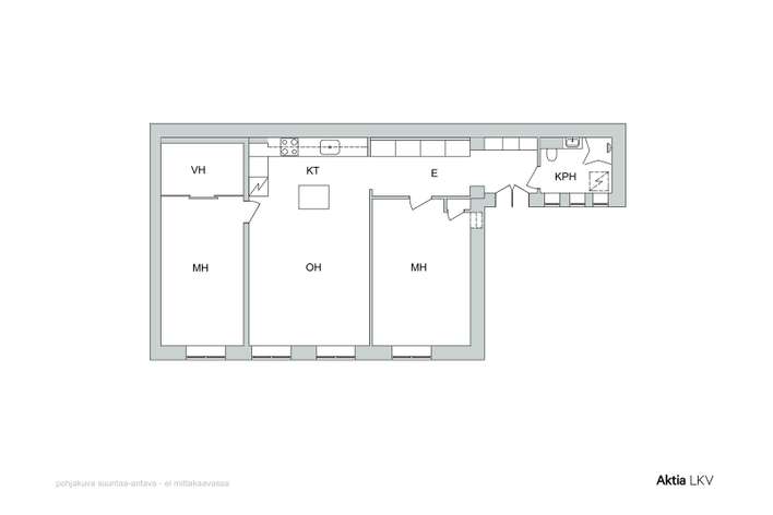 Kerrostalo, 2h+k, 67 m², Kruununhaka - Näkymä 2