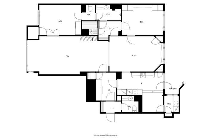 Kerrostalo, 4h, k, kph, 2wc, s, khh, 2p, 130 m², Ullanlinna - View 2