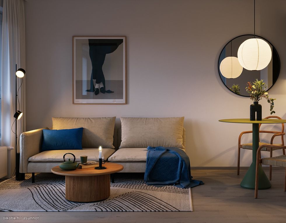 Visualisointikuvassa taiteilijan näkemys aiemmin toteutetusta kohteesta.